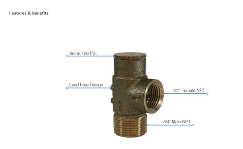 Merrill PRVNL75100-A Mfg Prvnl75100 No Lead Brass Pressure Relief Valve 100 Psi thumb #2