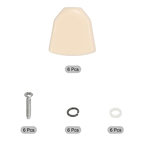 PATIKIL Guitar Tuning Nail Button Head Trapezoidal Acrylic Button for Electric/Folk/Acoustic Guitars with 6 Screws 12 Ferrules - Image 3