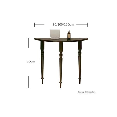 Mesa de entrada de madera maciza para ganar espacio con una consola estrecha de pasillo 4