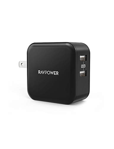 RAVPower USB 充電器 2ポート 24W 【最大出力5V,4.8A/急速/折畳式プラグ】 iPhone/iPad/Android 等のUSB機器対応 RP-UC11 (ブラック)