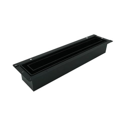 Fittes Flush 2.25x12" ABS Floor Vent with Adjustable Dampers, Black