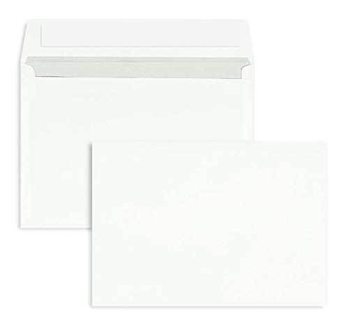1000 Stück, Briefumschläge, DIN C6, Haftklebung mit Abziehstreifen, Gerade Klappe, 80 g/qm Offset, Ohne Fenster, Weiß, Blanke Briefhüllen