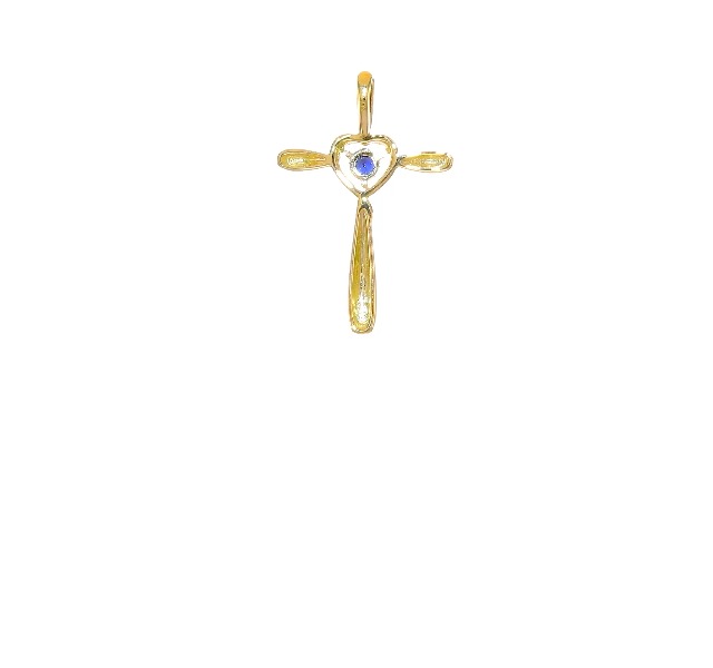 AVALANCHE 10k 925 十字架 10k Yellow Gold Textured Lace Center Cross Pendant 10k8504