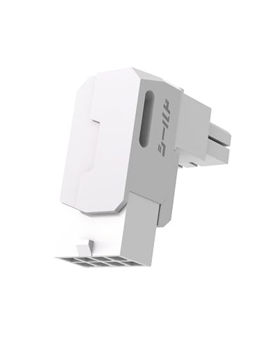 Conector 8 pines GPU de 90 grados blanco para modificar cables de tarjeta gráfica estilo minimalista