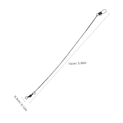 SUPVOX 50pcs Fishing Wire Leader with Swivel Nylon Fishing Line Essential Accessory