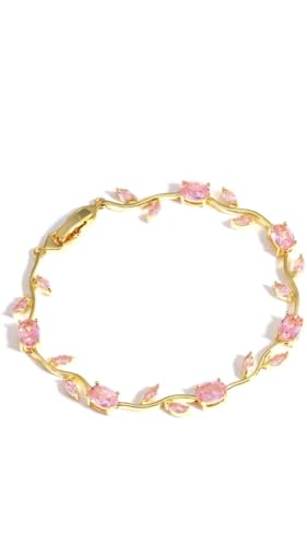 Image of Tulips Bracelet for Women | Floral Charm Adjustable Gold Plated Bracelet for Girls