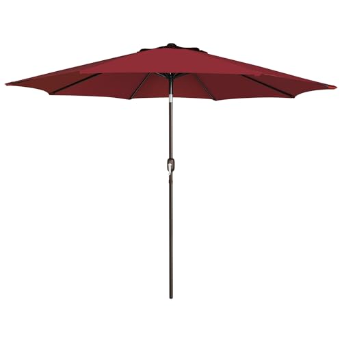 Image of Blissun 9' Outdoor Patio Umbrella, Outdoor Table Umbrella, Yard Umbrella, Market Umbrella with 8 Sturdy Ribs, Push Button Tilt and Crank