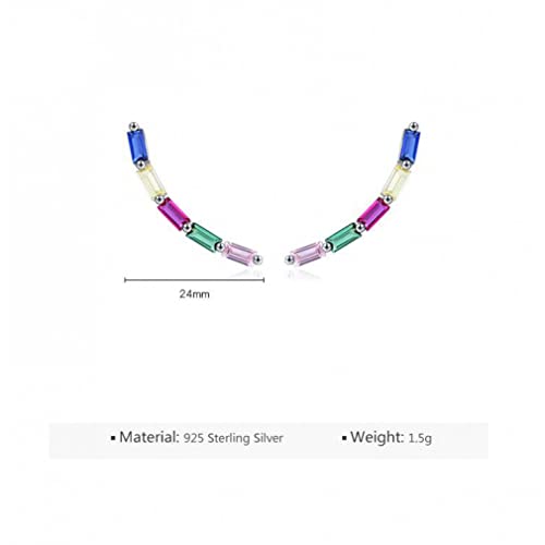 Boucles d'oreilles géométrique rectangle arc-en-ciel pour femmes et fêtes - 3