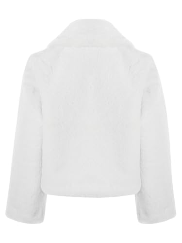 Jhaoyu Kids Girls Faux Fur Jacket Overcoat Turn Down Collar Long Sleeve Open Front Coat Bolero Casual Thermal Outerwear2