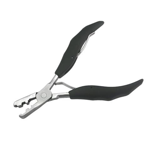Alicates de extensión de cabello evitan deslizamientos con ranuras planas 2 en 1