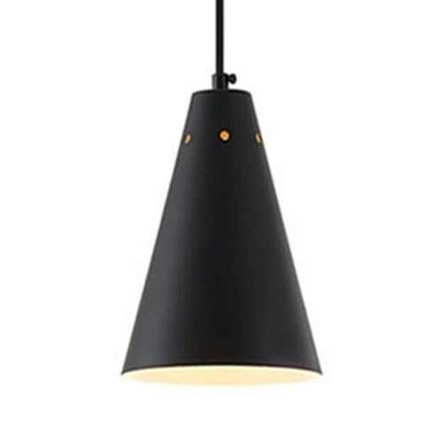 Suspension en fer style industriel nordique luminaire E27 noir pour couloir et bar
