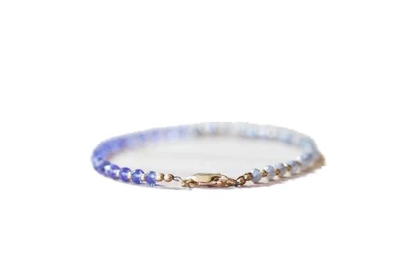 Bracelet labradorite tanzanite véritable 3mm gemme unisexe LKBEADS LCBR-4035