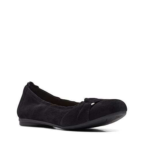 Chaussures plates Clarks Rena Step pour femme en cuir noir élégant