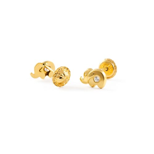 Pendientes bebé elefante en oro para evitar alergias y pérdidas 3