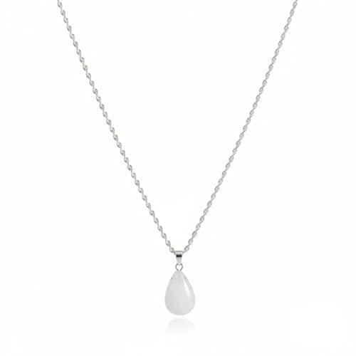 Collier femme en argent 925 rhodié Vincent Paul avec quartz blanc élégant
