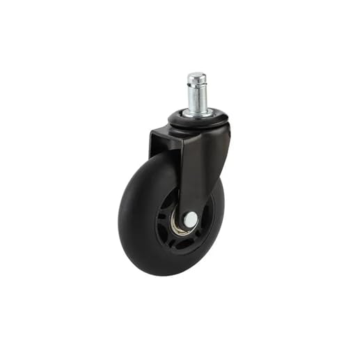 Roulettes pivotantes 3 pouces TPR enfichables pour chariot et remorque