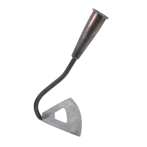 Holibanna Hoe Farm Tool Grub Hoe Hand Hoe Tool Hand Held Hoe Weeding Hoe Garden Tool Heavy Duty Garden Hoe Chopping Hoe Grubbing Hoe Tools for Gardening Garden Edger Tool Silver Iron