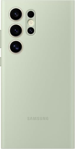 Image of Ultra-Hybrid for Samsung Galaxy S24 Ultra S-View Wallet Case - Protective Leather Cover with Smart Screen Display, Tap Control, Slim Design, and Built-in Card Holder Pocket Case (Light Green)
