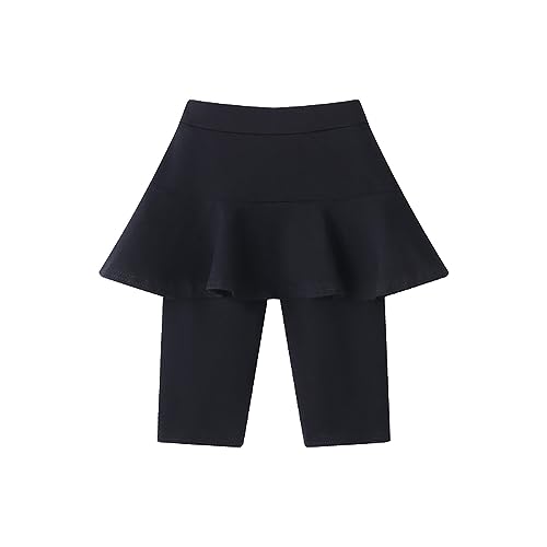 Kids Girls Knee-Length Leggings with Skirt 2 Pack Summer Stretchy Athletic Pants for Girl 3－11 Years Girl