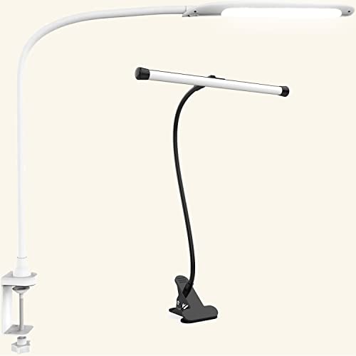 Youkoyi Led Clamp Lamp With 10 Brightness Levels, 3 Color Modes And Led Desk Lamp With Stepless Dimming, 3 Color Modes（White）, Suitable For Home, Office, Reading, Work #TOP13