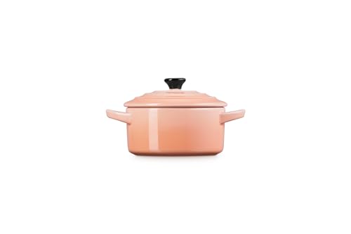 MINI COCOTTE LE CREUSET 250 ML 10CM PUXADOR PRETO PESSEGO PECHE 71901104230100
