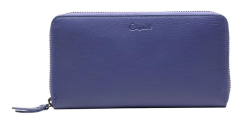 Portefeuille Esquire Peru anti-perte zippé bleu nuit pour ranger vos reçus