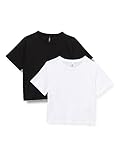 camisetas only mujer zalando Camiseta Only Onltasty S/S Cropped tee 2 Pack Nn Camiseta, Negro/Paquete: Blanco, S para Mujer