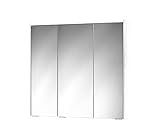 Sieper Spiegelschrank KHX mit LED Beleuchtung 80 cm breit, Badezimmer Spiegelschrank aus MDF | Holzdekor Weiß