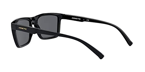 Arnette Unisex Sunglasses Shiny Black Frame, Dark Grey Lenses, 55Mm #TOP4