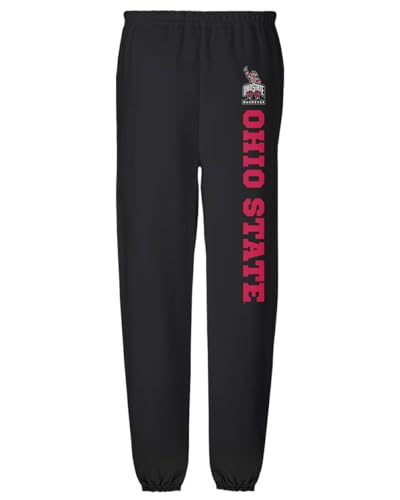 The Ohio State University Officially Licensed Apparel - Collegiate Name Mens Jogger Sweatpants, Black, Medium