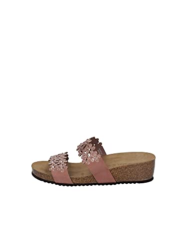 Chaussons talon compensé Grunland MEMI CB2476 strass poudre