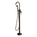 JiaYouJia Freestanding Tub Filler Faucet Single Lever Handle Bathtub Faucet with Handshower Antique