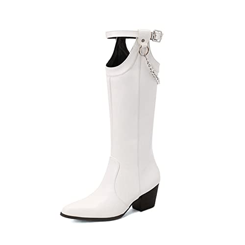 Bottes de mode pour femmes avec finitions soignées et détails de chaîne modernes