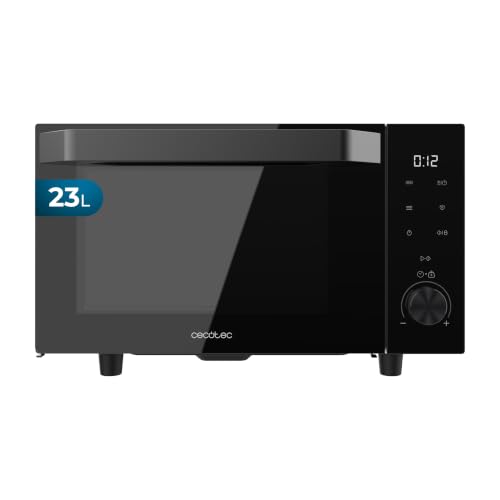 Cecotec Microondas sin Plato Proclean 6040 Flatbed Door. 800W, 23L, Puerta Abatible, 10 Niveles Potencia, 8 Programas, Diseño Flatbed, Temporizador 60 Min, Más Espacio y Fácil Limpieza