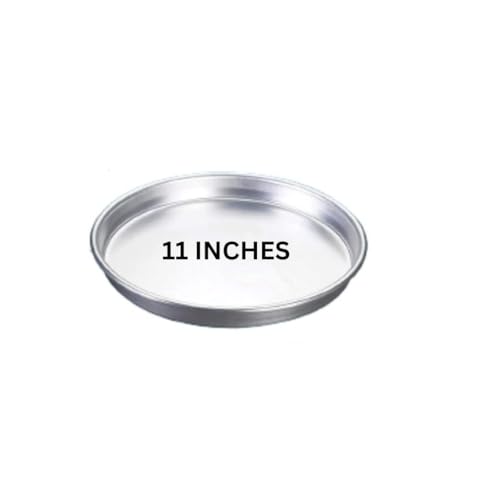 Image of Kitchen Trust Pizza pan Aluminium Pizza Base /Plate for Oven Color Silver (11 INCHES Pack of 1)