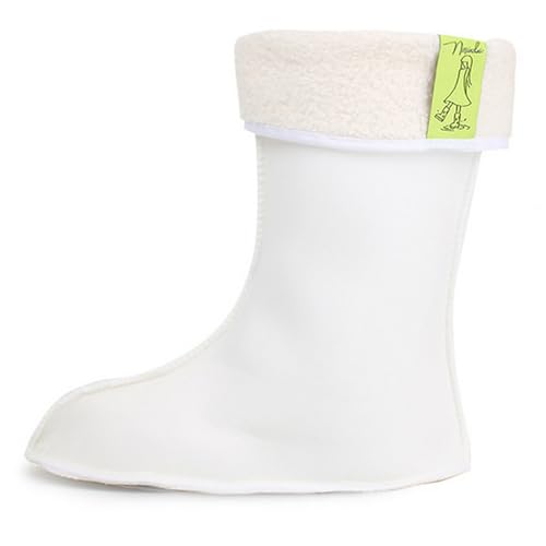 Reyox Meias térmicas de inverno para mulher, meias para botas de água e de borracha, 24 cm Alto Branco 8, 39 EU