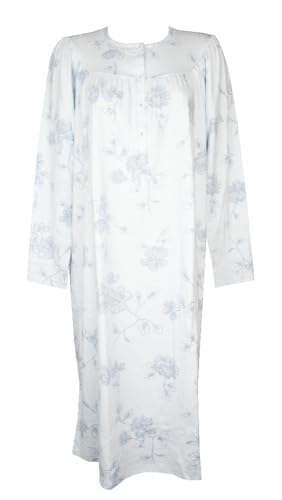 Chemise de nuit Linclalor 92759 bleu azzurro col séraphin manches longues