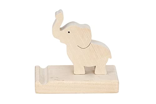 Wooden World - Wooden Ecological mobile phone stand with a Elephant figurine