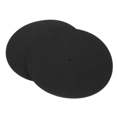 TEHAUX 2Pcs Turntable Platter Mat Durable Vinyl Protective Pad for Phonograph Records Thickness Shock Absorbing Scratch Design for Enhanced Sound Quality