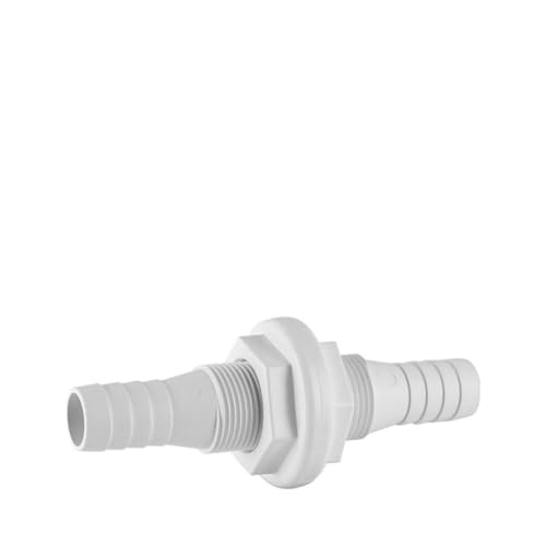 Helilyco Raccord de tuyau en plastique ABS à double extrémité pour yacht bateau pompe de cale Blanc 1,9 cm