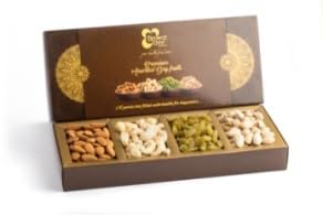 Image of Browntree Premium 4p - 150g |Fresh & Healthy Dry Fruits (Almonds, Cashewnuts, Salted Pista, Raisins) |Gift Hamper |Dry Fruit Gift pack| Dry Fruits Gift Box|Gift for Family|Corporate Gift