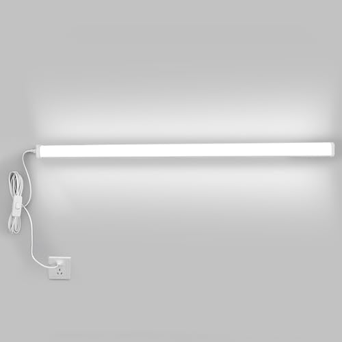 Apliques de pared LED con interruptor y enchufe moderno blanco 120cm luz blanca