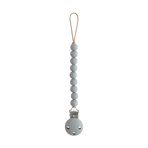 Image of mushie 100% Silicone Baby Pacifier Clip BPA Free | Hera (Stone)
