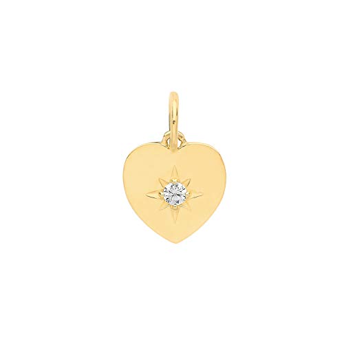 Pendentif femme coeur or 375/1000 oxyde de zirconium collier WJS28246