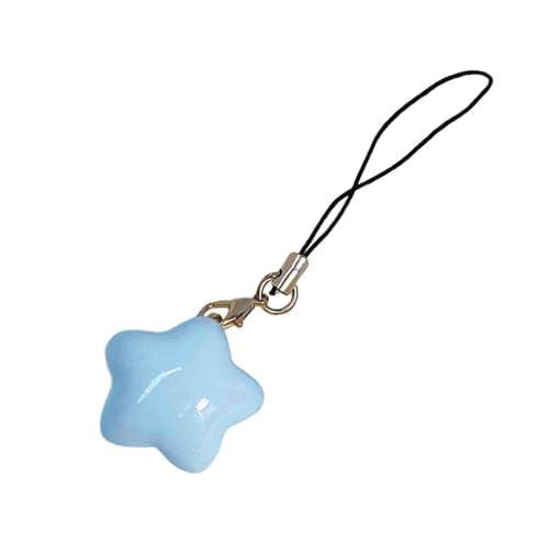 Mobile Pendant Chain with Dopamine Fat Star Charm, Plastic/Resin Keychain Strap Anti-lost Phone Lanyard Rope for Girls4
