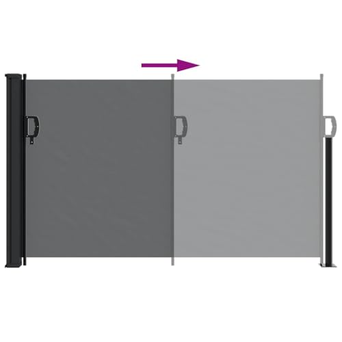 Store latéral extensible noir imperméable pour jardin et balcon - 6