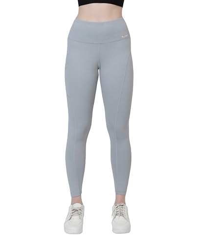 Image of GLAMORAS Women's Polyester Spandex High Waist Gym Leggings with Side Pocket, 4-Way Stretch, Squat-Proof, Moisture-Wicking Workout Tights for Running, Gym, Fitness, Training, Yoga & Activewear
