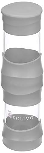 Image of Amazon Brand - Solimo Borosilicate Glass Sports Bottle, 470 ml, White,Set of 1