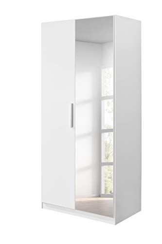 Rauch Möbel Rosario Schrank Kleiderschrank Drehtürenschrank, Alpinweiß, 2-türig, 1 Spiegeltüre, inklusive Zubehörpaket Premium 1 Kleiderstange 5 Einlegeböden BxHxT 91x197x54cm Rauch Möbel Rosario Schrank Kleiderschrank Drehtürenschrank, Alpinweiß, 2-türig, 1 Spiegeltüre, inklusive Zubehörpaket Premium 1 Kleiderstange 5 Einlegeböden BxHxT 91x197x54cm