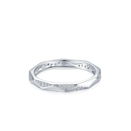 Bague argent femme 925 avec zircone facettée triangulaire